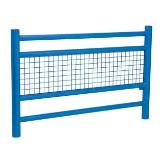 Barrière Linea Procity, pommeau Inox brossé, L1572 x 1000 mm - Scellement direct - Bleu gentiane