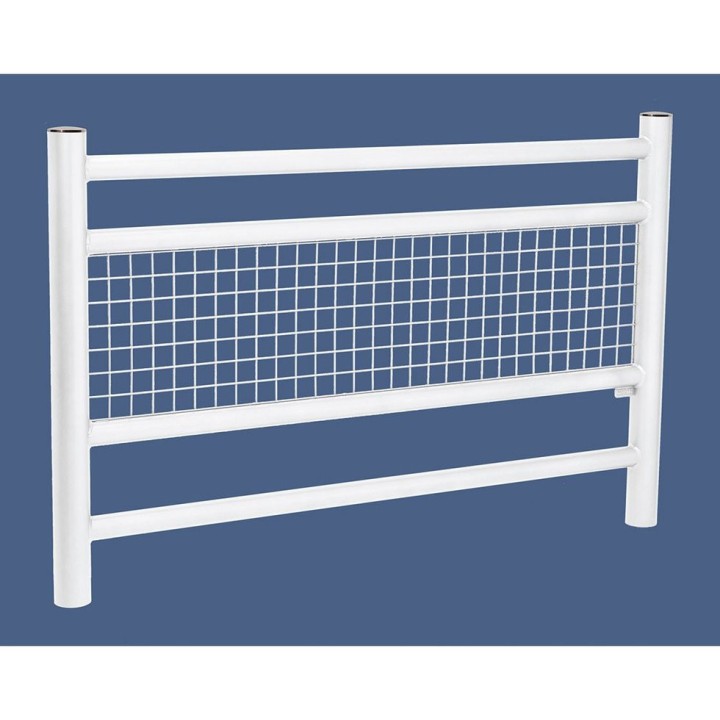 Barrière Linea Procity, pommeau Inox brossé, L1572 x 1000 mm - Scellement direct - Blanc pur