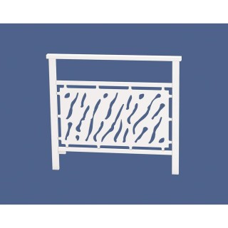 Barrière main courante Venise Procity, cadre tôle découpée, L 1000 x 900 mm - Scellement direct - Blanc pur