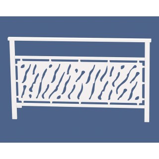 Barrière main courante Venise Procity, cadre tôle découpée, L 1500 x 900 mm - Scellement direct - Blanc pur