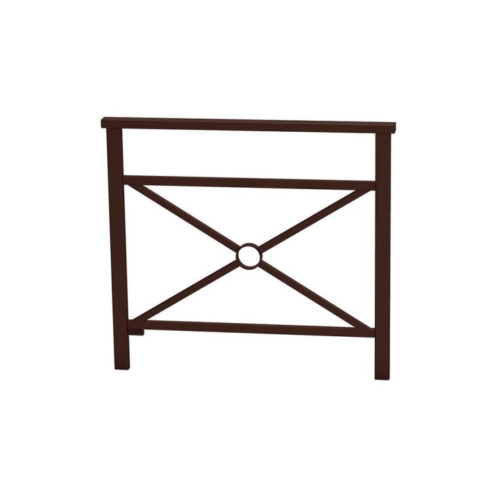 Barrière main courante Venise Procity, cadre simple croix, L 1000 x 900 mm - Scellement direct - Brun chocolat