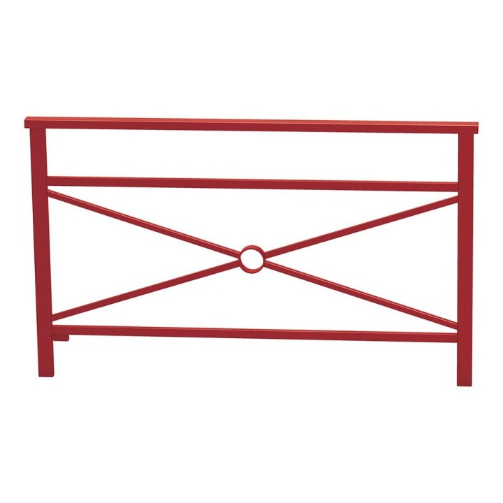 Barrière main courante Venise Procity, cadre simple croix, L 1500 x 900 mm - Scellement direct - Rouge pourpre