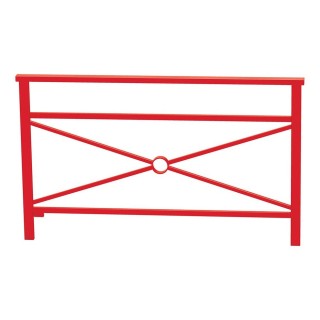 Barrière main courante Venise Procity, cadre simple croix, L 1500 x 900 mm - Scellement direct - Rouge signalisation