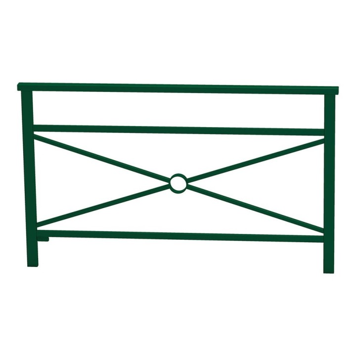 Barrière main courante Venise Procity, cadre simple croix, L 1500 x 900 mm - Scellement direct - Vert mousse