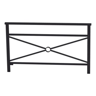 Barrière main courante Venise Procity, cadre simple croix, L 1500 x 900 mm - Scellement direct - Noir foncé