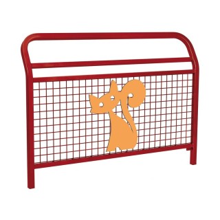 Barrière "Spéciale Ecole" Conviviale" Procity, animation Chat, L 1500 x 1100 mm - Scellement direct - Rouge pourpre