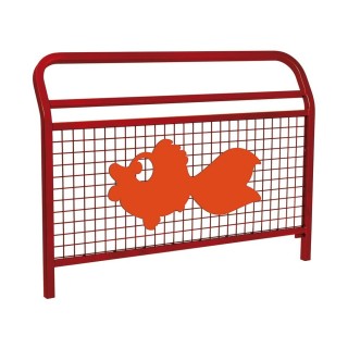 Barrière "Spéciale Ecole" Conviviale" Procity, animation Poisson, L 1500 x 1100 mm - Scellement direct - Rouge pourpre
