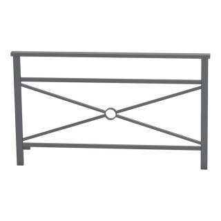 Barrière main courante Venise Procity, cadre simple croix, L 1500 x 900 mm - Scellement direct - Gris Procity