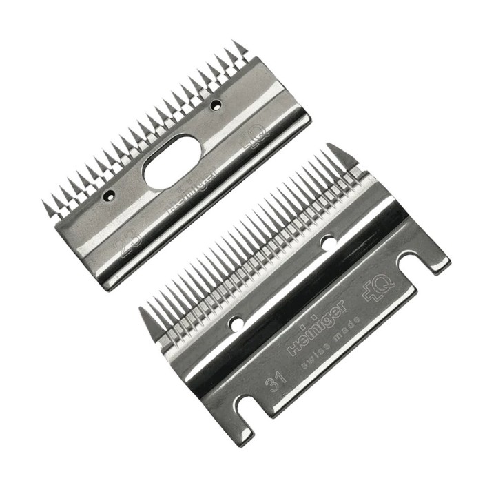 Jeu de peignes Heiniger 31/23 dents, coupe 1-2 mm - pour tondeuse Xplorer Heiniger