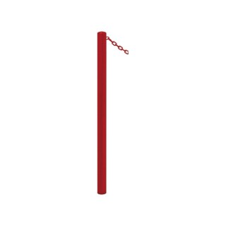 Potelet Carrefour Procity, peint/zinc à chaînes, Ø 60 mm, 1 anneau, haut. hors sol 1100 mm - Rouge pourpre