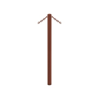 Potelet Carrefour Procity, peint/zinc à chaînes, Ø 60 mm, 2 anneaux, haut. hors sol 1100 mm - Aspect Corten