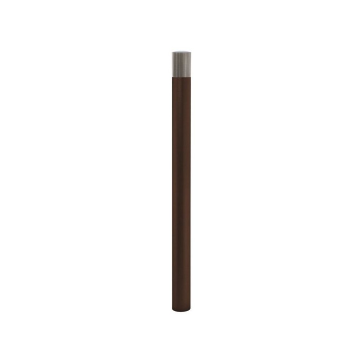 Potelet Inox brossé haute visibilité Procity, Ø 76 mm, peint/zinc, haut. hors sol 1300 mm -Brun chocolat