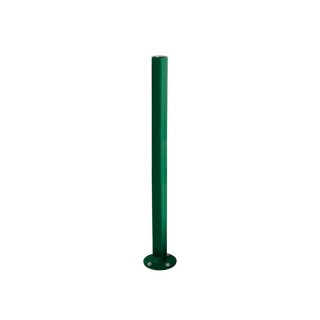 Potelet Inox brossé inclinable Amortichoc Procity, Ø 76 mm, peint/zinc, haut. hors sol 1010 mm - Vert mousse