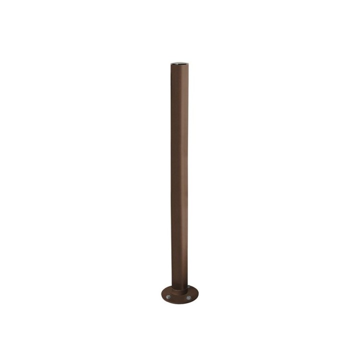 Potelet Inox brossé inclinable Amortichoc Procity, Ø 76 mm, peint/zinc, haut. hors sol 1010 mm - Brun chocolat