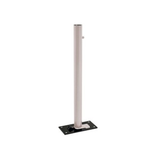 Potelet Inox brossé rabattable Solibloc Procity, Ø 76 mm, peint/galva, garde au sol 114 mm - Gris soie