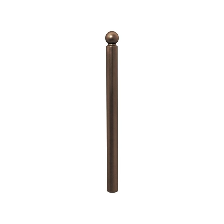 Potelet province Boule Procity, Ø 76 mm, peint/zinc, fixation scellement, haut. hors sol 1102 mm - Brun chocolat