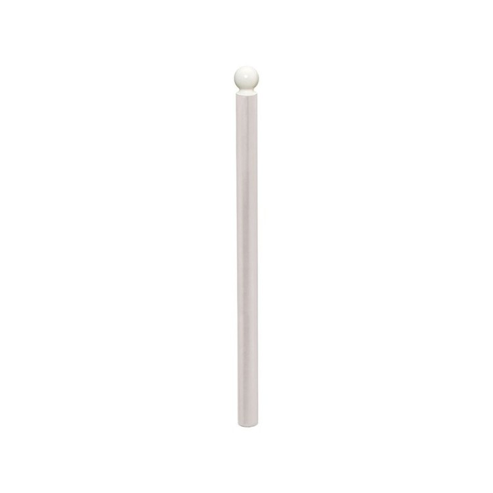 Potelet Boule haute visibilité Procity, Ø 76 mm, peint/zinc, haut. hors sol 1302 mm - Gris soie/Blanc pur