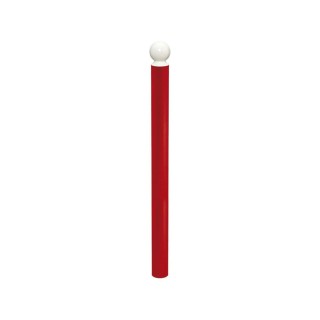 Potelet Boule haute visibilité Procity, Ø 114 mm, peint/zinc, haut. hors sol 1343 mm - Rouge pourpre/Blanc pur