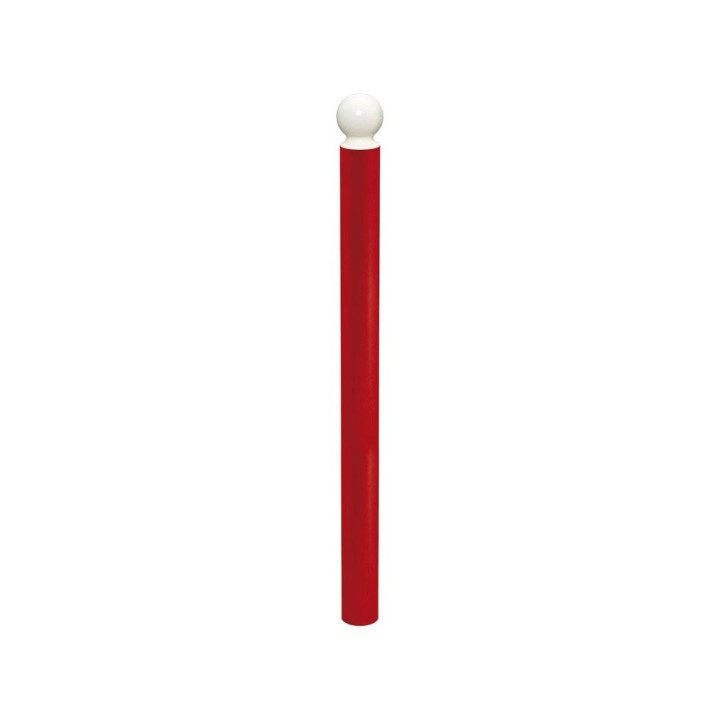 Potelet Boule haute visibilité Procity, Ø 114 mm, peint/zinc, haut. hors sol 1343 mm - Rouge pourpre/Blanc pur