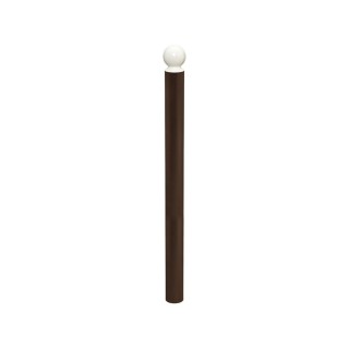 Potelet Boule haute visibilité Procity, Ø 114 mm, peint/zinc, haut. hors sol 1343 mm - Brun choocolat/Blanc pur