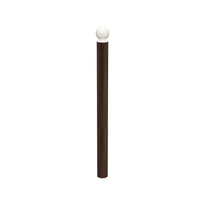Potelet Boule haute visibilité Procity, Ø 114 mm, peint/zinc, haut. hors sol 1343 mm - Brun choocolat/Blanc pur