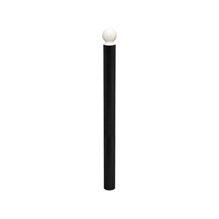 Potelet Boule haute visibilité Procity, Ø 114 mm, peint/zinc, haut. hors sol 1343 mm - Noir foncé/Blanc pur
