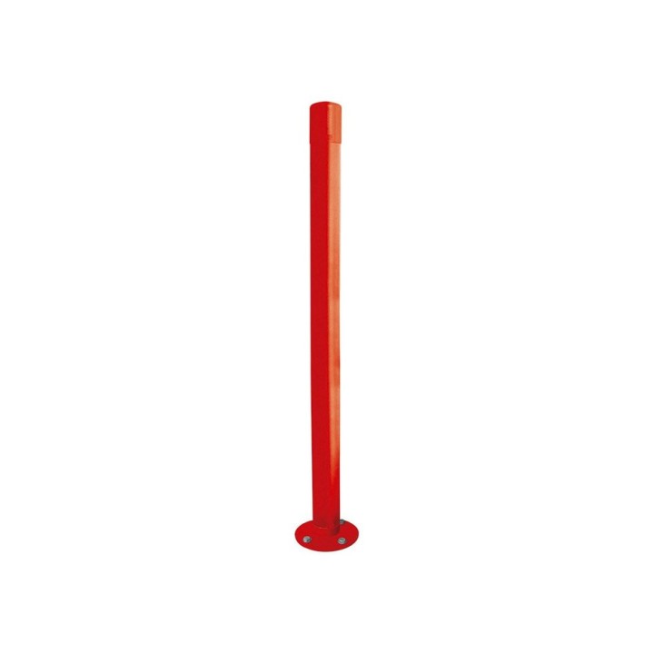 Potelet Carrefour inclinable Amortichoc Procity, Ø 76 mm, peint/zinc, haut. hors sol 1000 mm - Rouge signalisation