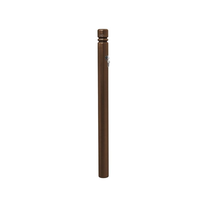 Potelet Province City Amovible Primabloc Procity, Ø 76 mm, haut. hors sol 850 mm, 3 clés identiques - Brun chocolat