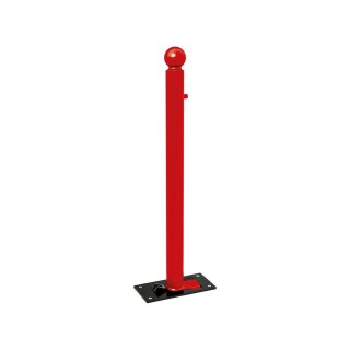 Potelet Province rabattable Solibloc Boule Procity, Ø 76 mm, garde au sol 105 mm, clé triangle 14 - Rouge signalisation