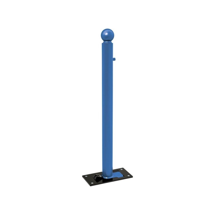 Potelet Province rabattable Solibloc Boule Procity, Ø 76 mm, garde au sol 105 mm, clé triangle 14 - Bleu gentiane