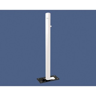 Potelet Province rabattable Solibloc Carrefour, Ø 76 mm, garde au sol 114 mm, Peint/galva - Blanc pur