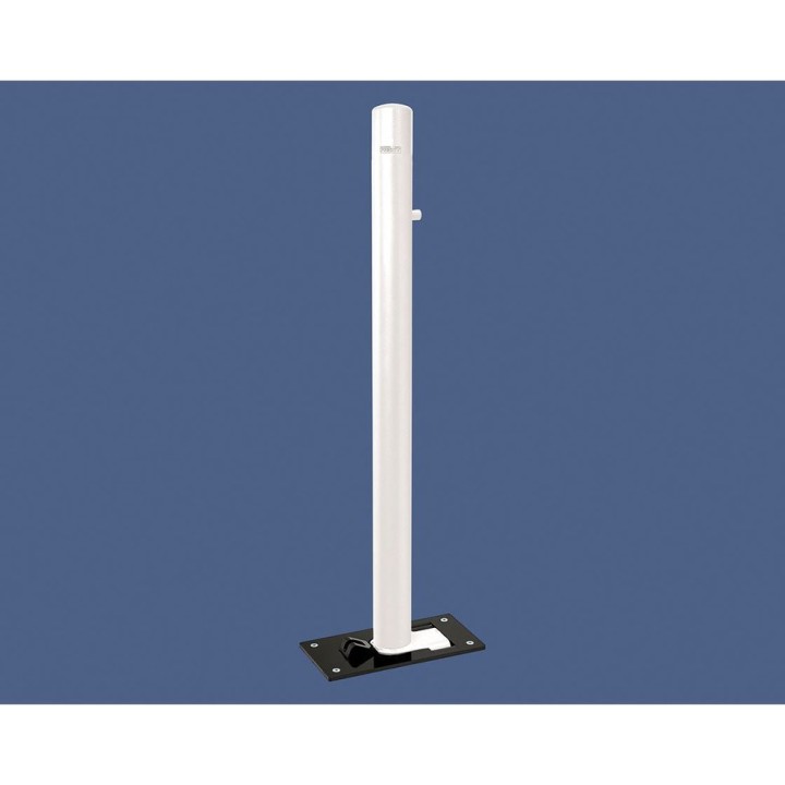 Potelet Province rabattable Solibloc Carrefour, Ø 76 mm, garde au sol 114 mm, Peint/galva - Blanc pur