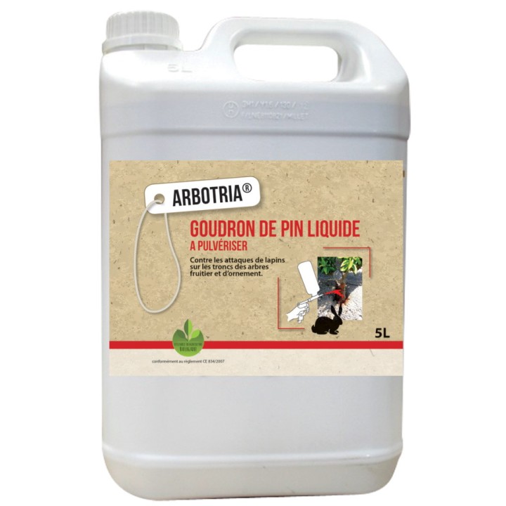 Goudron de pin liquide Arbotria, barrière contre les lapins