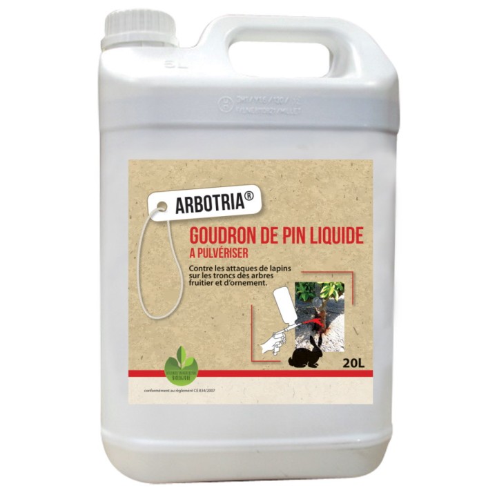 Goudron de pin liquide Arbotria, barrière contre les lapins