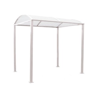 Abri vélos Voûte "M" en polycarbonate alvéolaire Procity, initial sans bardage, Fixation/platines galva - Gris soie