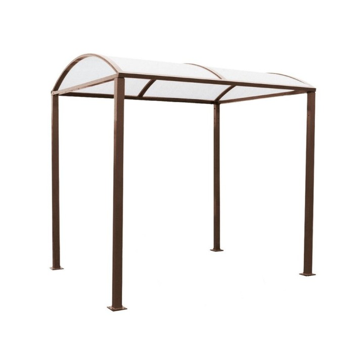 Abri vélos Voûte "M" en polycarbonate alvéolaire Procity, initial sans bardage, Fixation/platines galva - Brun chocolat
