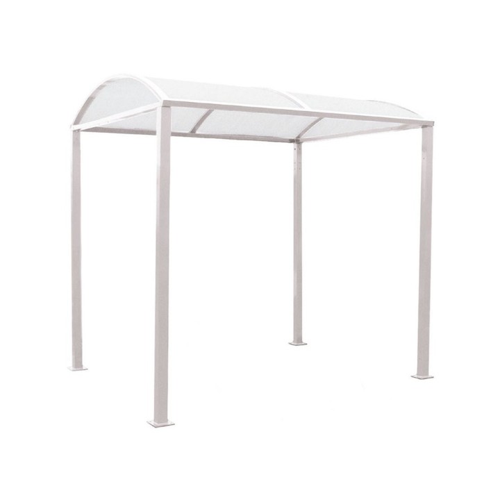 Abri vélos Voûte "M" en polycarbonate alvéolaire Procity, initial + Led sans bardage/platines galva - Gris soie