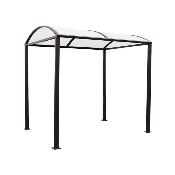 Abri vélos Voûte "M" en polycarbonate alvéolaire Procity, initial + Led sans bardage/platines galva - Noir foncé