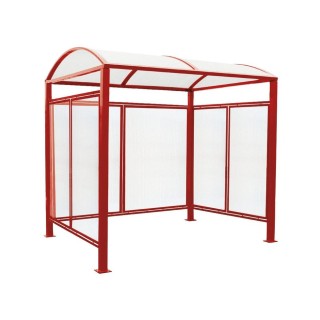 Abri vélos Voûte "M" Procity, initial + bardages fond + latéraux en polycarbonate -Version standard - Rouge pourpre