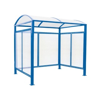 Abri vélos Voûte "M" Procity, initial + bardages fond + latéraux en polycarbonate -Version standard - Bleu gentiane