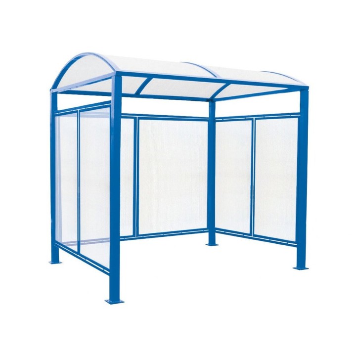 Abri vélos Voûte "M" Procity, initial + bardages fond + latéraux en polycarbonate -Version standard - Bleu gentiane