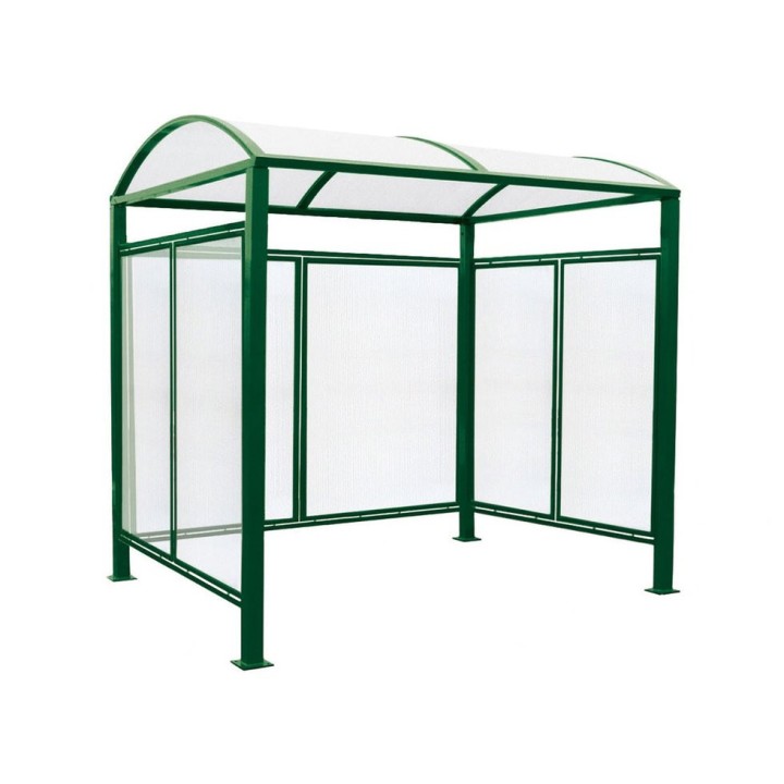 Abri vélos Voûte "M" Procity, initial + bardages fond + latéraux en polycarbonate -Version standard - Vert mousse
