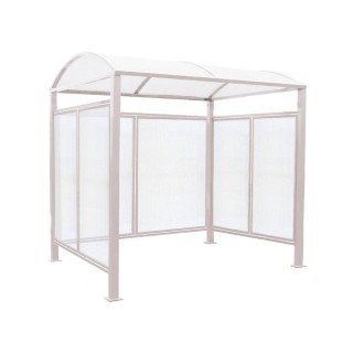 Abri vélos Voûte "M" Procity, initial + bardages fond + latéraux en polycarbonate -Version standard - Gris soie
