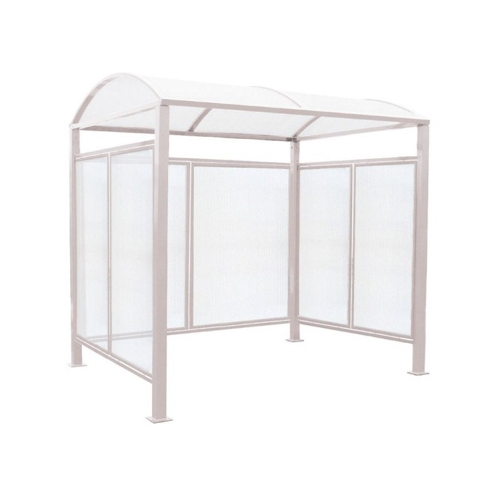 Abri vélos Voûte "M" Procity, initial + bardages fond + latéraux en polycarbonate -Version standard - Gris soie
