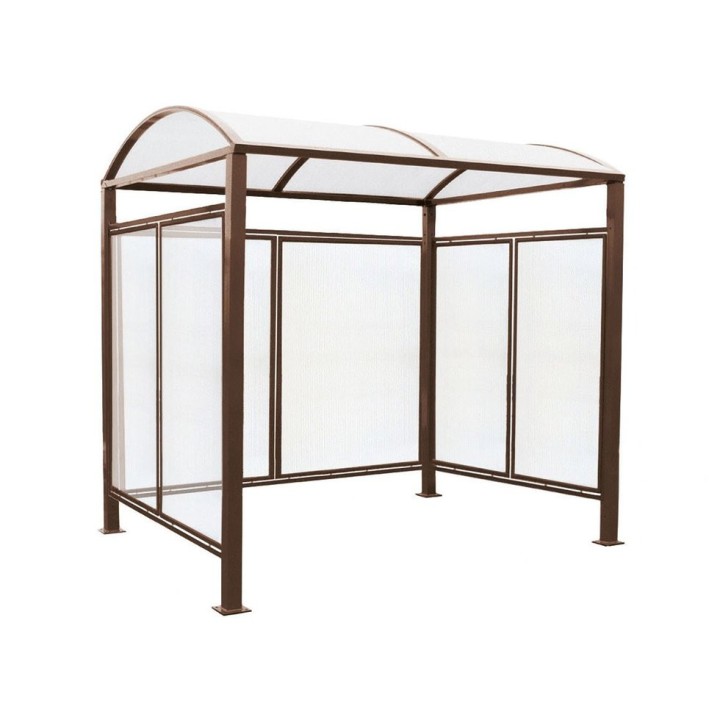Abri vélos Voûte "M" Procity, initial + bardages fond + latéraux en polycarbonate -Version standard - Brun chocolat