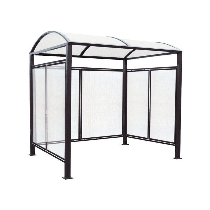 Abri vélos Voûte "M" Procity, initial + bardages fond + latéraux en polycarbonate -Version standard - Noir foncé