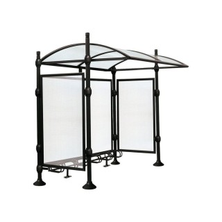 Abri vélos Province City Procity, initial sans bardage, voute polycarbonate, support vélos 6 places - Noir foncé