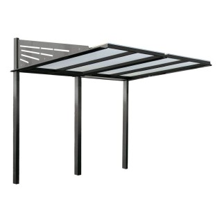 Abri vélos Conviviale Procity, module initial sans bardage, toiture en polycarbonate - Scellement direct - Gris Procity
