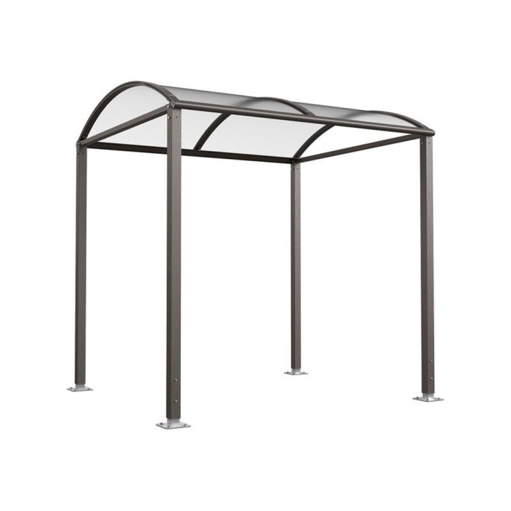 Abri vélos Voûte "M" en polycarbonate alvéolaire Procity, initial + Led sans bardage/platines galva - Gris Procity
