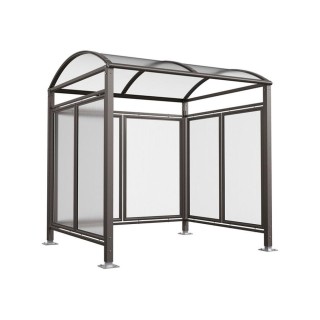 Abri vélos Voûte "M" Procity, initial + bardages fond + latéraux en polycarbonate -Version standard - Gris Procity